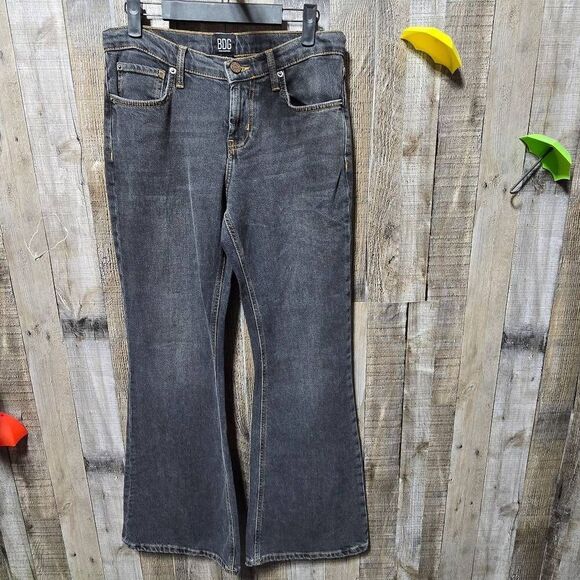 BDG Low Rise Wide Leg Jeans Washed Black w/ Orange Stitch - Picture 1 of 4